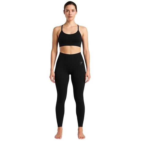 Gymshark Womens Scrunch Leggings Small Black High Waist Seamless NWOT - Picture 6 of 11